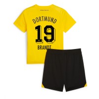 Camisa de Futebol Borussia Dortmund Julian Brandt #19 Equipamento Principal Infantil 2023-24 Manga Curta (+ Calças curtas)